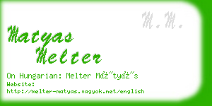 matyas melter business card